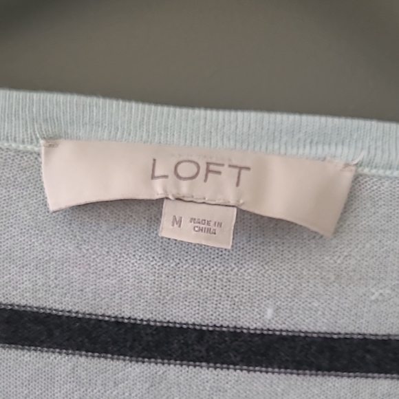 LOFT White and Black Striped Sweater - Picture 2 of 8